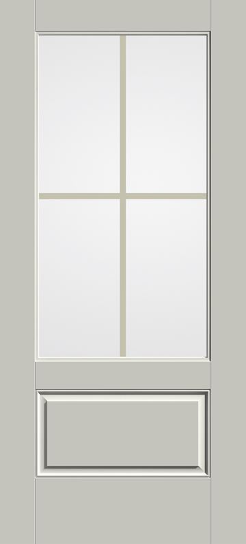Facroy Direct Doors 1 FLAT PANEL BOTTOM IN WOOD PAINT GRADE FOUR LITE TDL